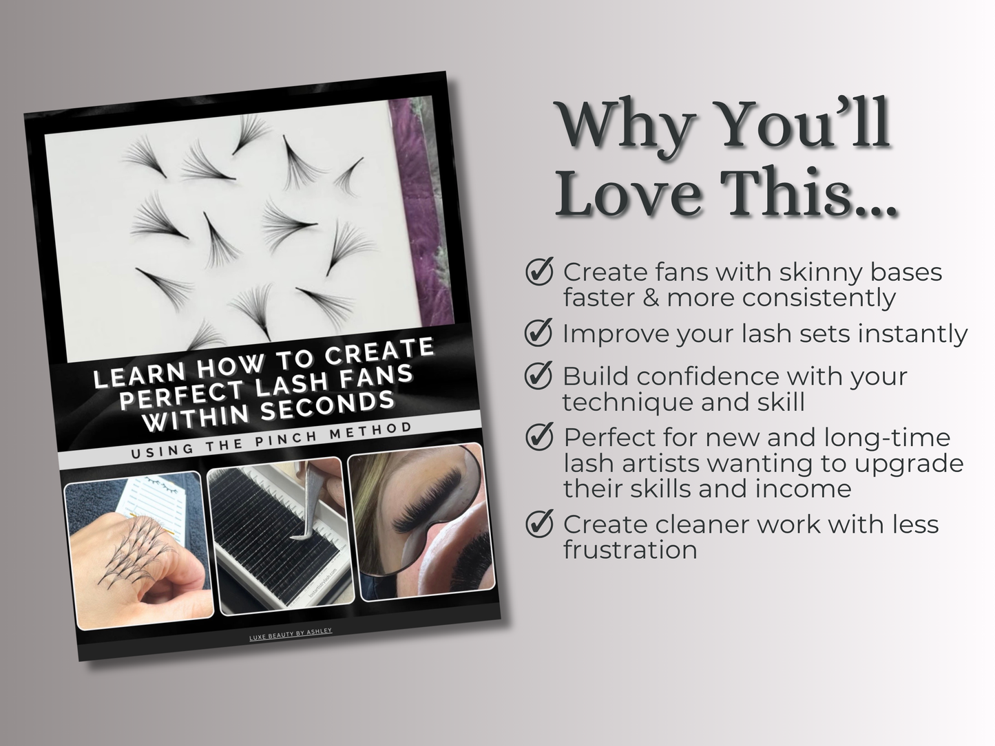 Lash Fanning E-Book for Beginners & Pros - Learn How to Create Perfect Lash Fans Within Seconds | Pinch Method | Lash Artist Guide