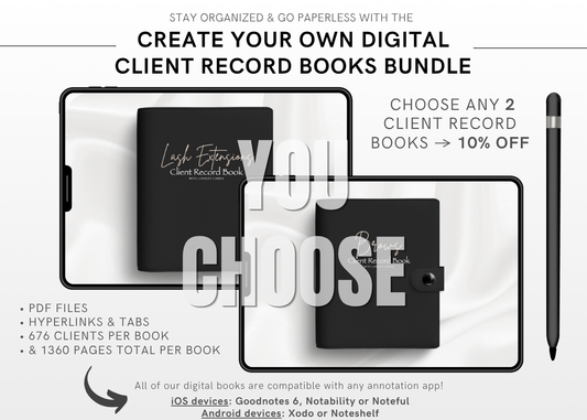 Create Your Digital Client Record Books Bundle (Choose 2 Services)