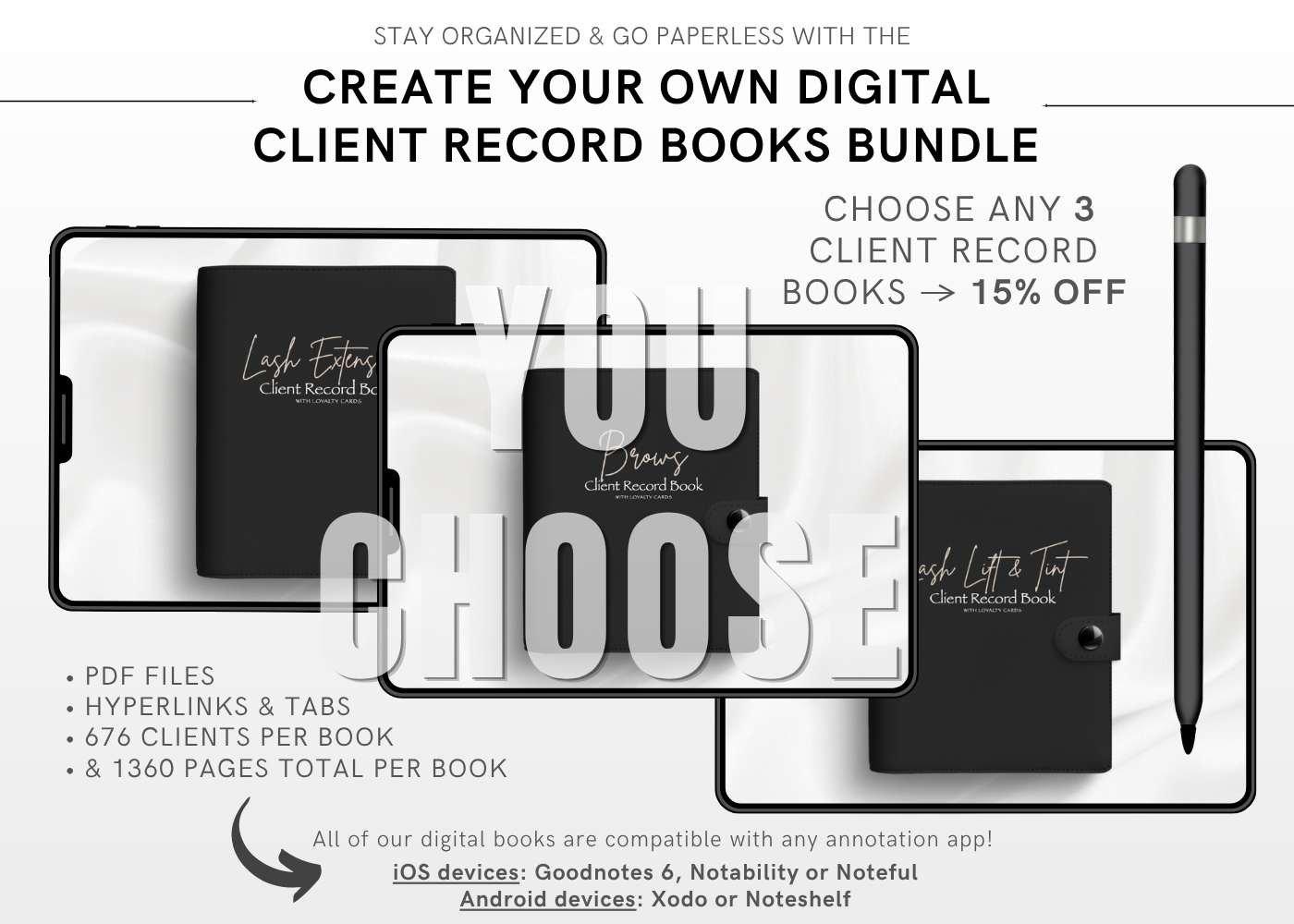 Create Your Digital Client Record Books Bundle (Choose 3 Services)