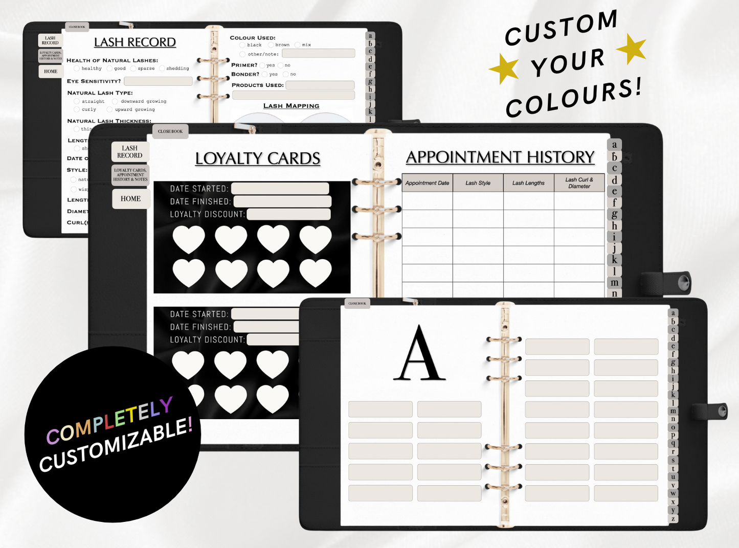 * CUSTOMIZE YOUR COLOURS * Digital Client Record Books