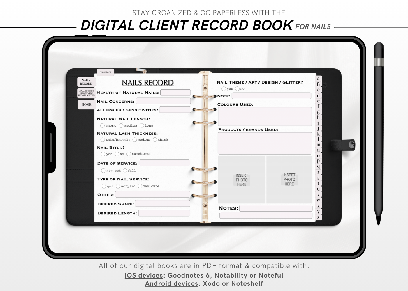 Digital NAILS Client Record Book