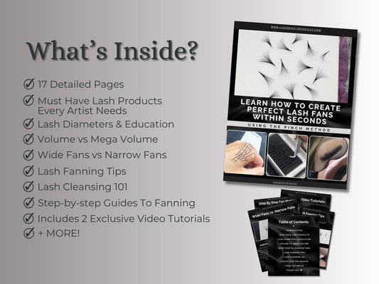 Lash Fanning E-Book for Beginners & Pros - Learn How to Create Perfect Lash Fans Within Seconds | Pinch Method | Lash Artist Guide