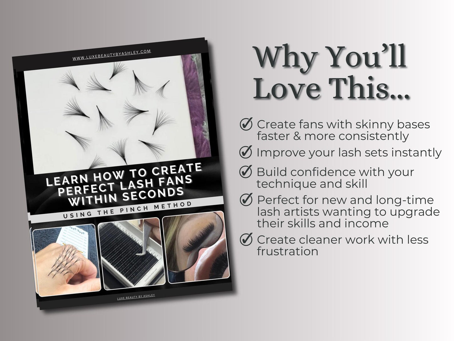Lash Fanning E-Book for Beginners & Pros - Learn How to Create Perfect Lash Fans Within Seconds | Pinch Method | Lash Artist Guide