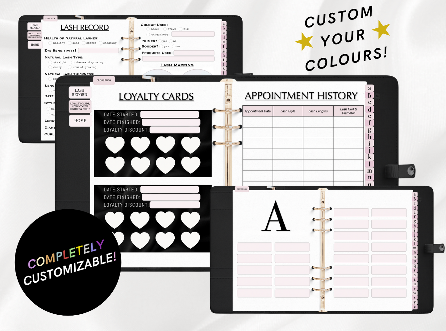 * CUSTOMIZE YOUR COLOURS * Digital Client Record Books