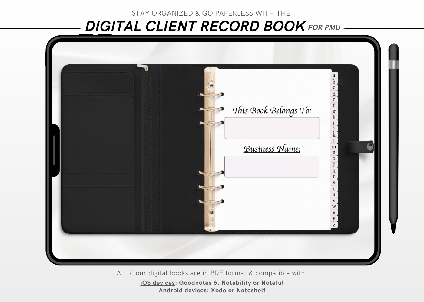 Digital PERMANENT MAKEUP (PMU) Client Record Book