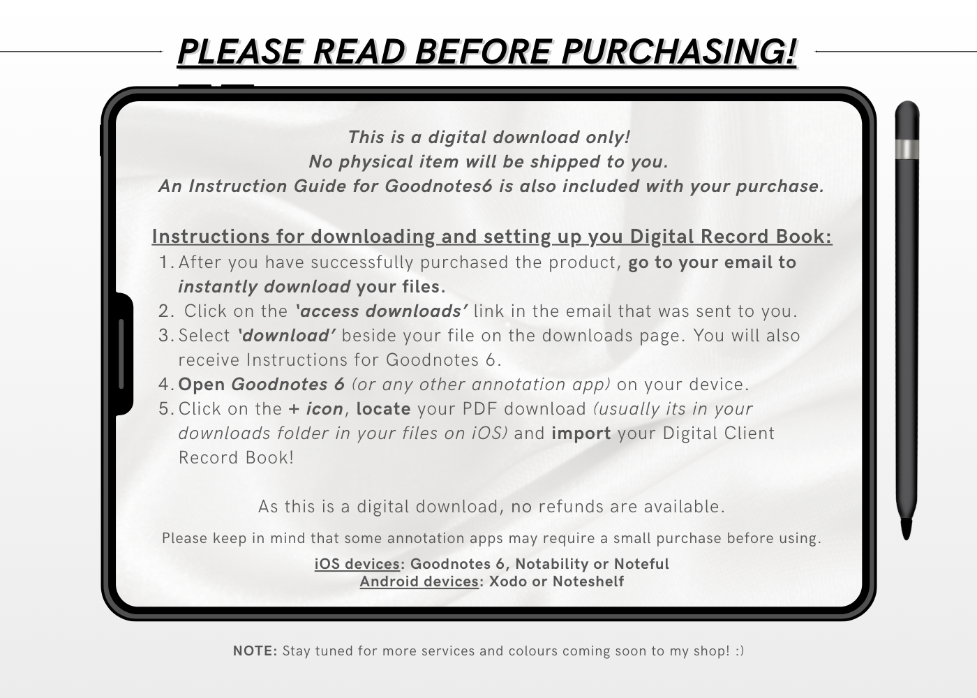 Digital LASH LIFT AND TINT Client Record Book