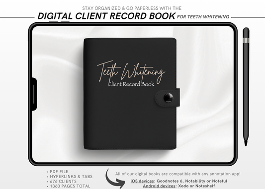 Digital TEETH WHITENING Client Record Book