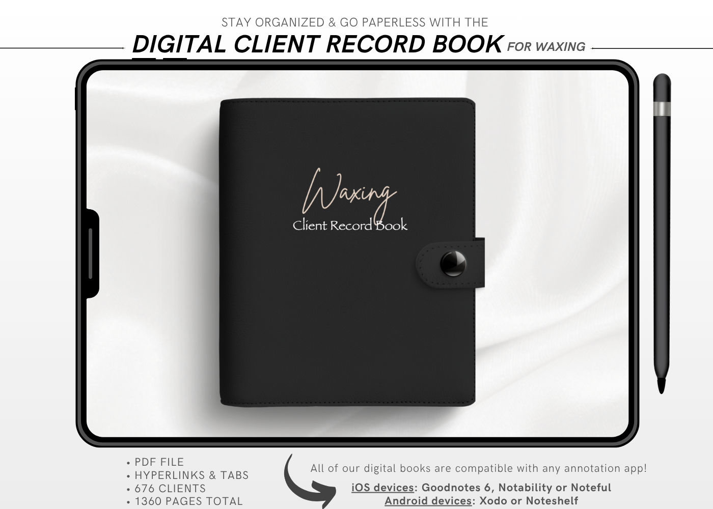 Digital WAXING Client Record Book