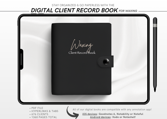 Digital WAXING Client Record Book